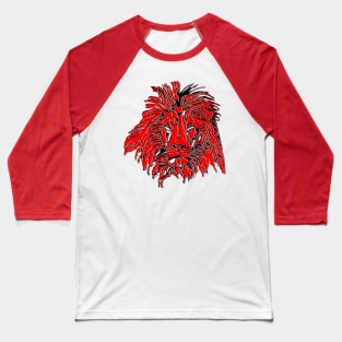 Lion Head Drawing Illustration Artwork Wildlife Predator Whiskers Baseball T-Shirt